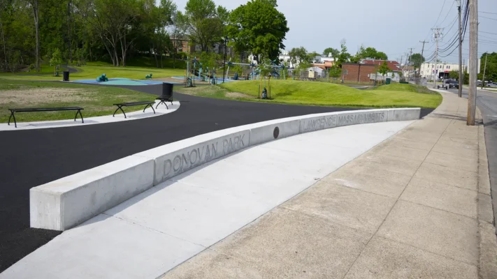 architectural concrete at Donovan Park Lawrence MA by Samson Concrete