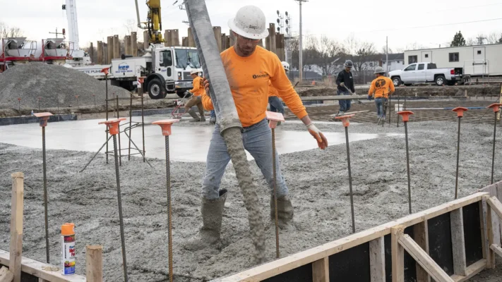 concrete flatwork slab for Haffner's store Lawrence MA by Samson Concrete Construction