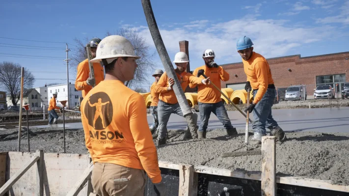 concrete flatwork slab for Haffner's store Lawrence MA by Samson Concrete Construction