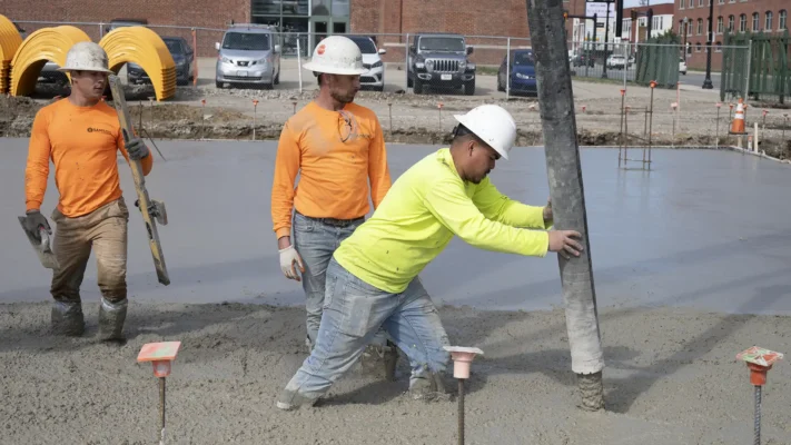 concrete flatwork slab for Haffner's store Lawrence MA by Samson Concrete Construction